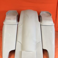 Harley Davidson 5" Fifty Five Extended Stretched Saddlebag Fender Kit - Dual Cut Outs 6.5" Speaker Lids