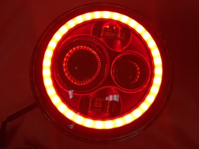 7" DAYMAKER Kawasaki Vulcan Nomad 800 Chrome With Red Halo HID LED Light Bulb Headlight Motorcycle - Image 2