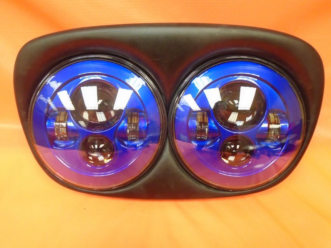 DUAL 7" BLUE DAYMAKER LED ROAD GLIDE Light Bulb Headlight Motorcycle Harley Bezel - Image 2
