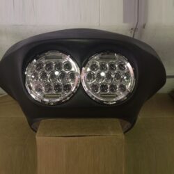 DUAL 7" DAYMAKER 2014 - 2018 75 WATT LED Replacement ROAD GLIDE Chrome Light Bulb Headlight Harley Bezel