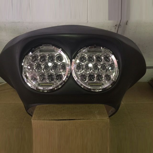 DUAL 7" DAYMAKER 2014 - 2018 75 WATT LED Replacement ROAD GLIDE Chrome Light Bulb Headlight Harley Bezel