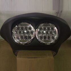 DUAL 7" DAYMAKER 75 WATT LED Replacement ROAD GLIDE Chrome Light Bulb Headlight Motorcycle Harley Bezel