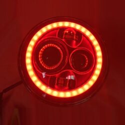 7" DAYMAKER Replacement RED With Red Halo Projector HID LED Light Bulb Headlight Motorcycle Harley