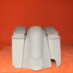 Honda VTX 1300 / 1800 5" Extended Stretched Saddlebags Rear Fender Right Side Cut Out Dual 6.5" Speaker Lids
