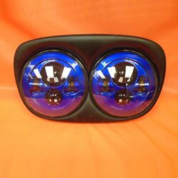 DUAL 7" BLUE DAYMAKER LED ROAD GLIDE Light Bulb Headlight Motorcycle Harley Bezel