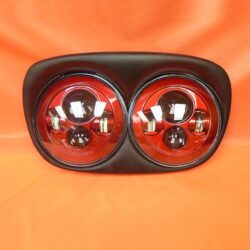 DUAL 7" RED DAYMAKER 2014 - 2018 LED ROAD GLIDE Black Light Bulb Headlight Harley Bezel