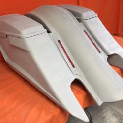 Harley Davidson 6" Trendsetter Extended Saddlebag LED Fender Kit - Dual Cut Outs Lids
