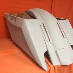 Harley Davidson 5" Fifty Five Extended Stretched Saddlebag LED Fender Kit - Dual Cut Outs No Lids