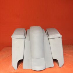 Honda VTX 1300 / 1800 5" Extended Stretched Saddlebags Rear Fender Dual Cut Outs Lids