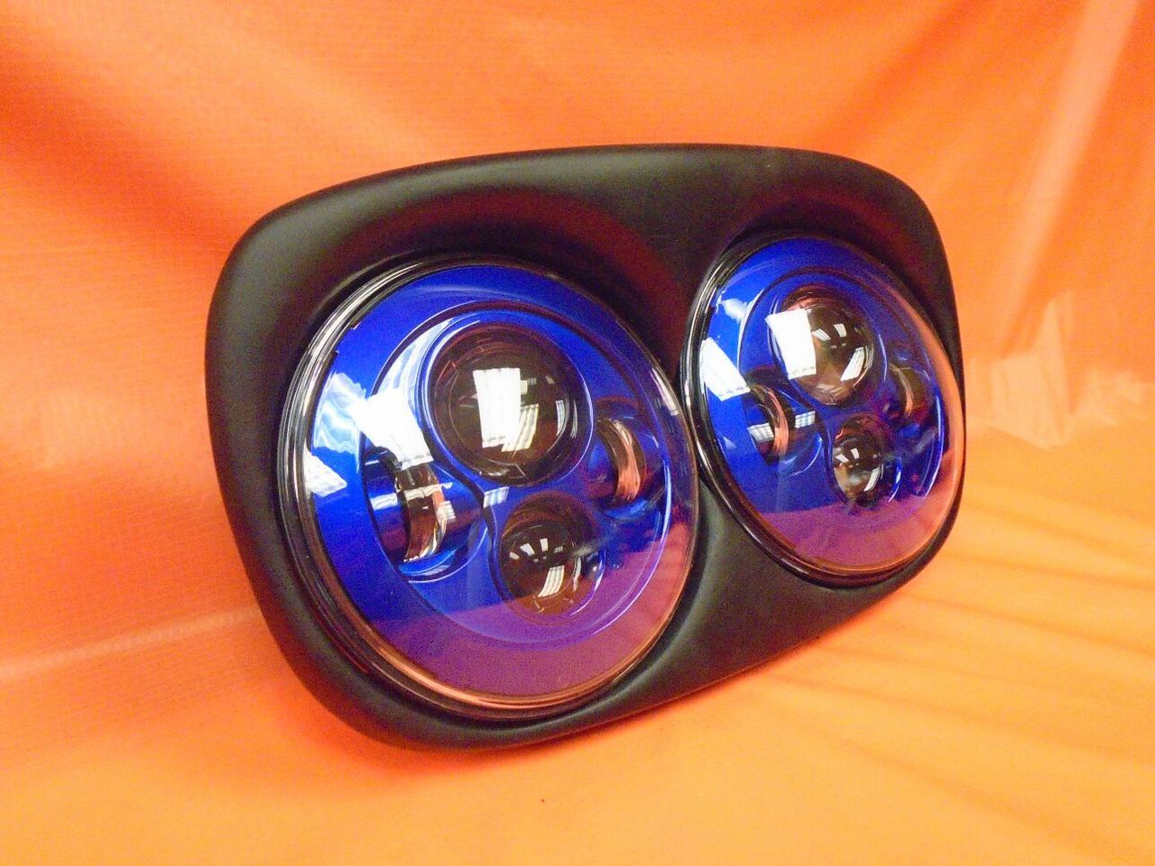DUAL 7" BLUE DAYMAKER LED ROAD GLIDE Light Bulb Headlight Motorcycle Harley Bezel - Image 3