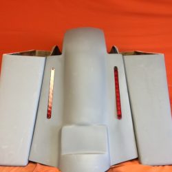 Harley Davidson Touring 6" Extended Saddlebags - No Lids - LED Lights Fender - No Cutouts