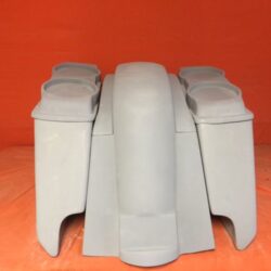 Honda VTX 1300 / 1800 5" Extended Stretched Saddlebags Rear Fender Dual Cut Outs Dual 6.5" Speaker Lids