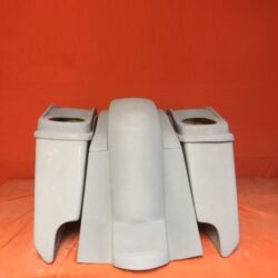 Honda VTX 1300 / 1800 5" Extended Stretched Saddlebags Rear Fender Dual Cut Outs Dual 6 X 9 Speaker Lids