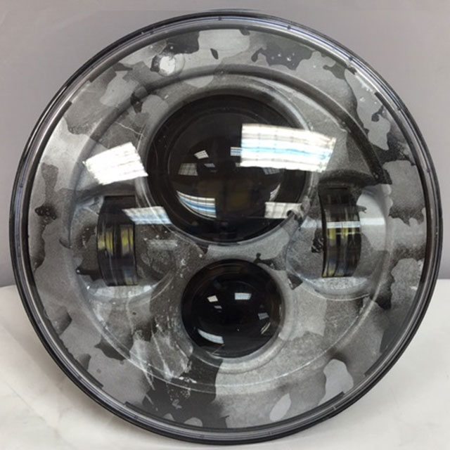 7" DAYMAKER Replacement Black Camo Design Projector HID LED Light Bulb Headlight Motorcycle Harley