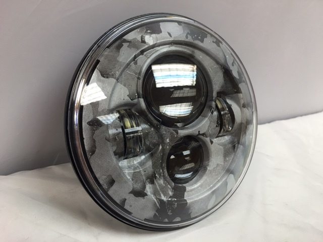 7" DAYMAKER Replacement Black Camo Design Projector HID LED Light Bulb Headlight Motorcycle Harley - Image 3
