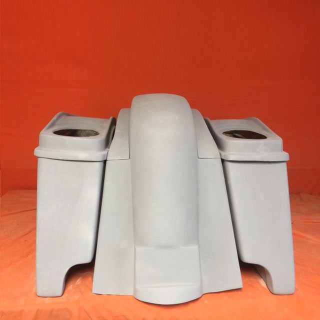 Honda VTX 1300 / 1800 6" Extended Stretched Saddlebags Rear Fender Dual Cut Out Dual 6 X 9 Speaker Lids