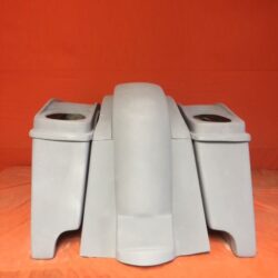 Honda VTX 1300 / 1800 4" Extended Stretched Saddlebags Rear Fender Dual Cut Outs Dual 6 X 9 Speaker Lids