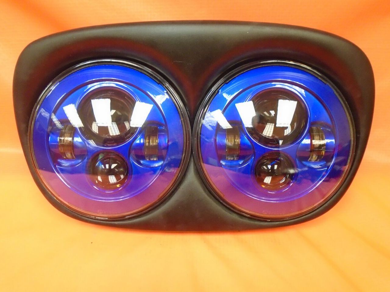DUAL 7" BLUE DAYMAKER LED ROAD GLIDE Light Bulb Headlight Motorcycle Harley Bezel - Image 4