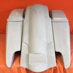 Harley Davidson 5" Fifty Five Extended Stretched Saddlebag Fender Kit - Dual Cut Outs Lids