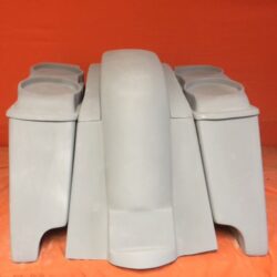 Honda VTX 1300 / 1800 6" Extended Stretched Saddlebags Rear Fender Dual Cut Outs Dual 6.5" Speaker Lids