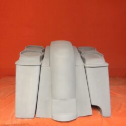 Honda VTX 1300 / 1800 4" Extended Stretched Saddlebags   Rear Fender Right Side Cut Out   Dual 6.5" Speaker Lids