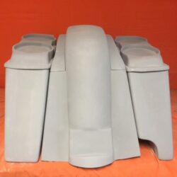 Honda VTX 1300 / 1800 6" Extended Stretched Saddlebags Rear Fender Right Side Cut Outs Dual 6.5" Speaker Lids