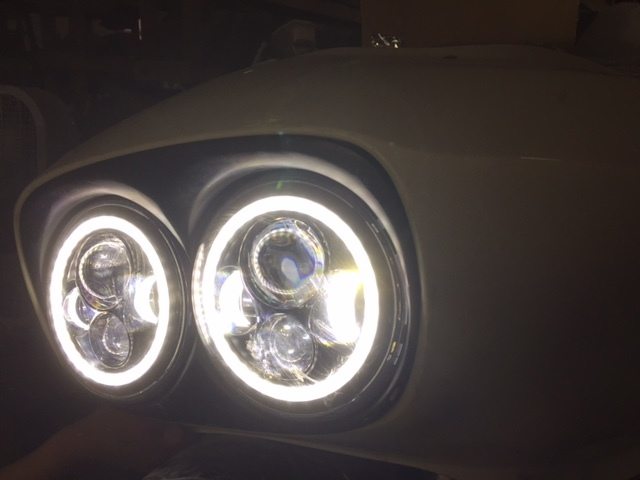 DUAL 7" DAYMAKER WHITE HALO LED Replacement ROAD GLIDE Black Light Bulb Headlight Motorcycle Harley Bezel - Image 2