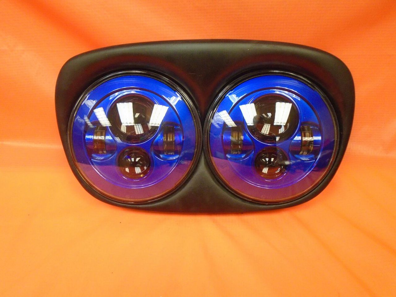 DUAL 7" BLUE DAYMAKER LED ROAD GLIDE Light Bulb Headlight Motorcycle Harley Bezel - Image 5