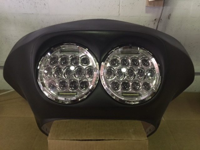 DUAL 7" DAYMAKER 2014 - 2018 75 WATT LED Replacement ROAD GLIDE Chrome Light Bulb Headlight Harley Bezel - Image 3