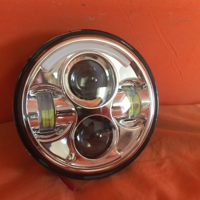 5 3/4" DAYMAKER With HALO Replacement Chrome Projector HID LED Light Bulb Headlight Motorcycle Harley 5.75" - Image 2