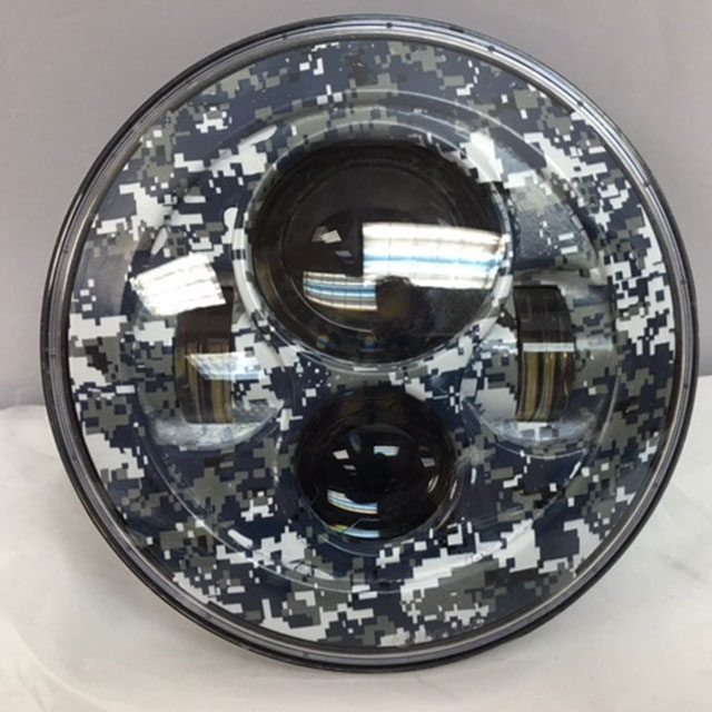 7" DAYMAKER Replacement Blue Camo Design Projector HID LED Light Bulb Headlight Motorcycle Harley