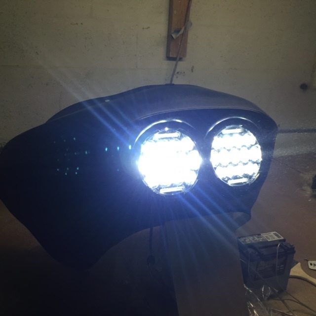 DUAL 7" DAYMAKER 2014 - 2018 75 WATT LED Replacement ROAD GLIDE Chrome Light Bulb Headlight Harley Bezel - Image 4