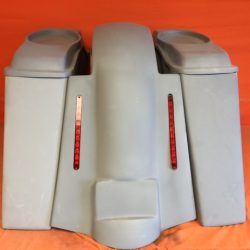 Harley Davidson 4" Extended Stretched Saddlebags + 6 x 9 Speaker Lids & LED Replacement Fender 09 - 13 - No Cut Outs