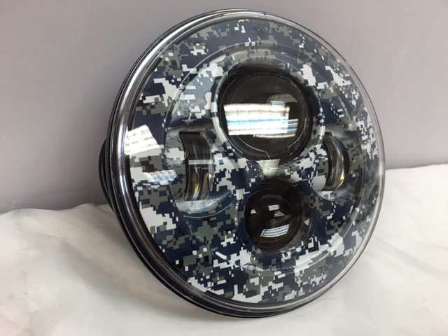 7" DAYMAKER Replacement Blue Camo Design Projector HID LED Light Bulb Headlight Motorcycle Harley - Image 2