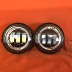 4.5" Auxiliary DAYMAKER Black Spot With ORANGE Halo Passing HID LED Fog Lights Bulb Motorcycle Harley AUX PAIR 4-1/2"