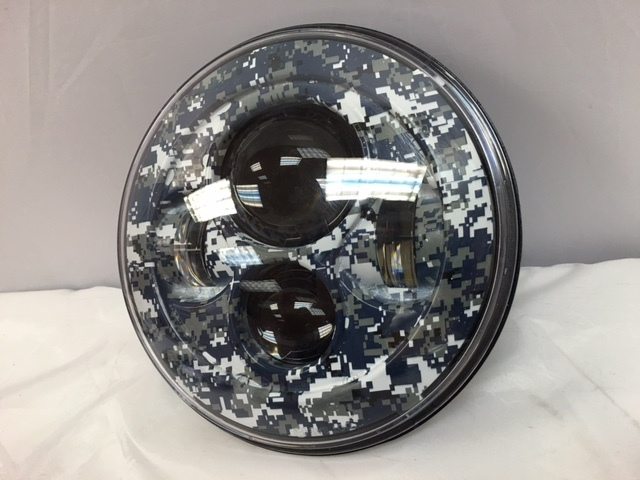 7" DAYMAKER Replacement Blue Camo Design Projector HID LED Light Bulb Headlight Motorcycle Harley - Image 3