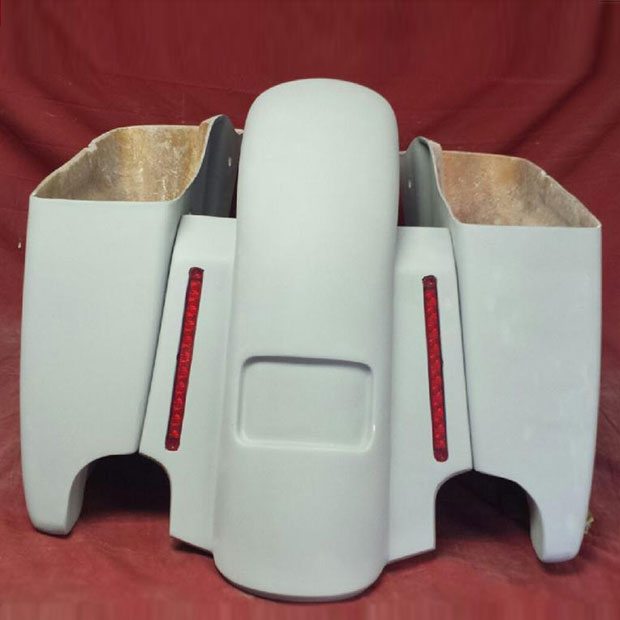 Harley Davidson 4.5" Extended Stretched Saddlebags With LED Light Fender - No Lids 2014 - 2018 Model Style Bags