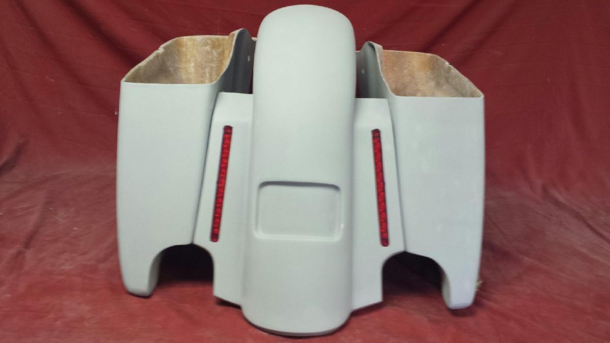Harley Davidson 4.5" Extended Stretched Saddlebags With LED Light Fender - No Lids 2014 - 2018 Model Style Bags - Image 2