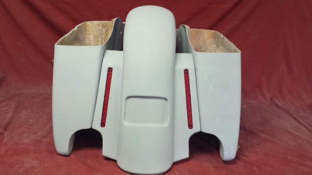 Harley Davidson 4.5" Extended Stretched Saddlebags With LED Light Fender - No Lids 2014 - 2018 Model Style Bags - Image 3
