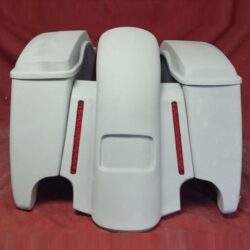 Harley Davidson 4.5" Extended Stretched Saddlebags With LED Light Fender With Lids - 2014 - 2018 Model Style Bags