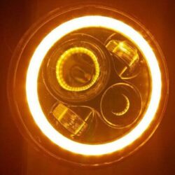 7" DAYMAKER Black Angel Eye ORANGE HALO HID LED Light Bulb Headlight Motorcycle Kawasaki Vulcan Nomad 1500 / 1600