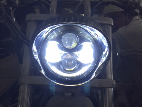 Honda VTX 1300 / 1800 C / R / S - 5 3/4" DAYMAKER Black HID LED Light Bulb Headlight Motorcycle 5.75" Mount - Image 7