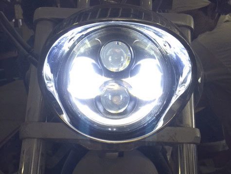 Honda VTX 1300 / 1800 C / R / S - 5 3/4" DAYMAKER Black HID LED Light Bulb Headlight Motorcycle 5.75" Mount - Image 5