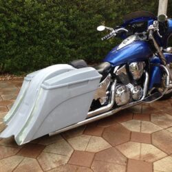 Honda VTX 1800 / 1300 6" Extended Stretched Out & Down Bags Rear Fender Right Side Cut Out Onlly - No lids