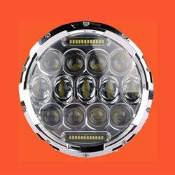 7" DAYMAKER 75W CHROME Projector HID LED Light Bulb Headlight Motorcycle Harley with GREEN HALO