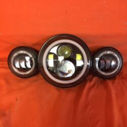 7" DAYMAKER Green HALO Headlight Dual 4.5" - 4 1/2" GREEN HALO Auxiliary AUX Black Spot Passing LED Fog Lights Bulb Harley SET