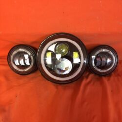 7" DAYMAKER Blue HALO Headlight Dual 4.5" - 4 1/2" HALO Auxiliary AUX Black Spot Passing LED Fog Lights Bulb Harley SET