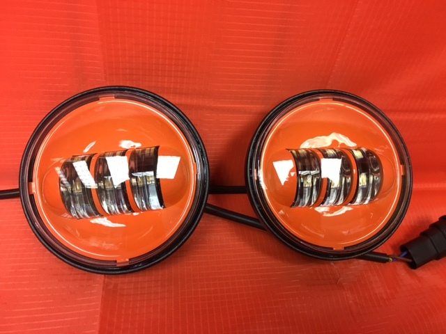 4.5" Auxiliary DAYMAKER ORANGE Spot Passing HID LED Fog Lights Bulb Motorcycle Harley AUX PAIR 4-1/2" - Image 3