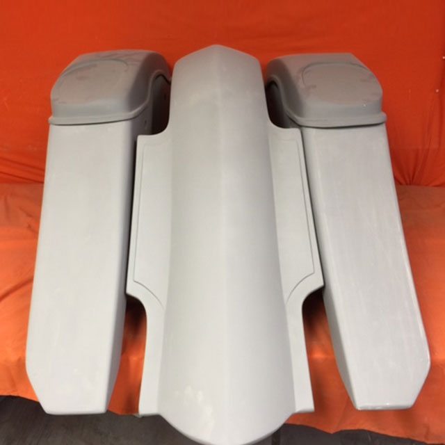 Harley Davidson 6" Trendsetter Extended Saddlebag Fender Kit - No Cut Outs Dual 6 X 9 Speaker Lids / 2014 - 2018