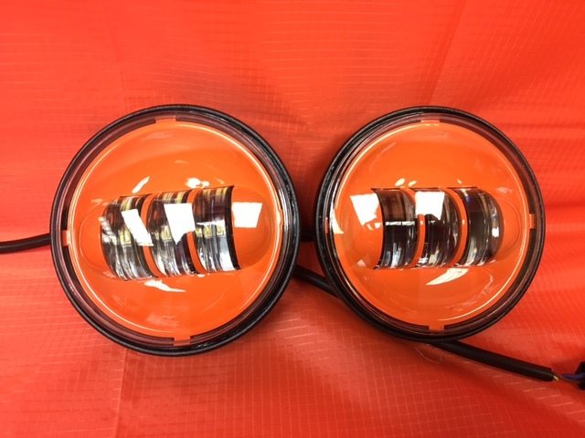 4.5" Auxiliary DAYMAKER ORANGE Spot Passing HID LED Fog Lights Bulb Motorcycle Harley AUX PAIR 4-1/2" - Image 4